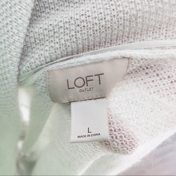 Loft | Off White Open Faced Cardigan Sz L - Picture 5 of 7